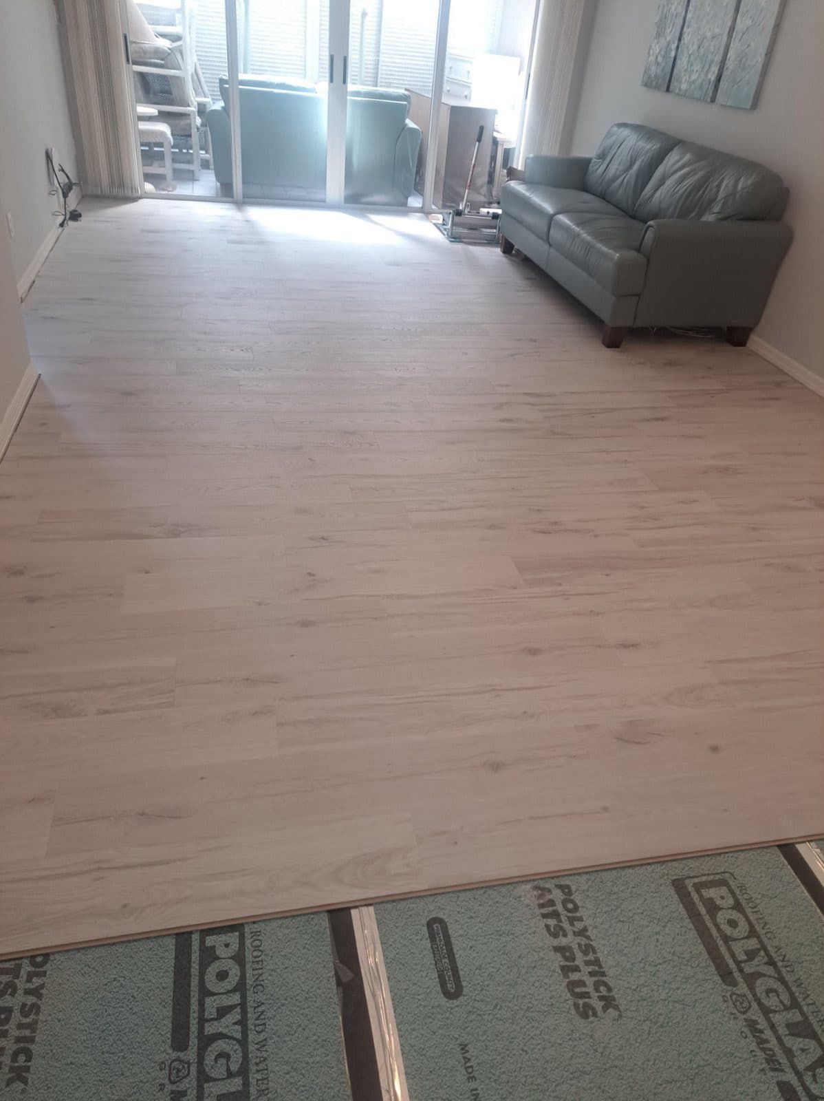 Living room floor going down